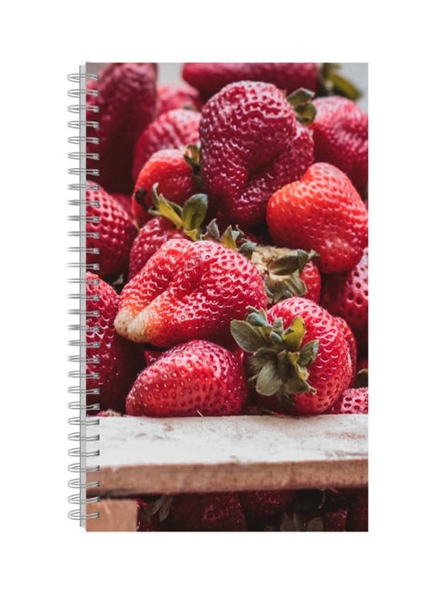 A4 Spiral Bound Printed Notebook Red/Green/Beige