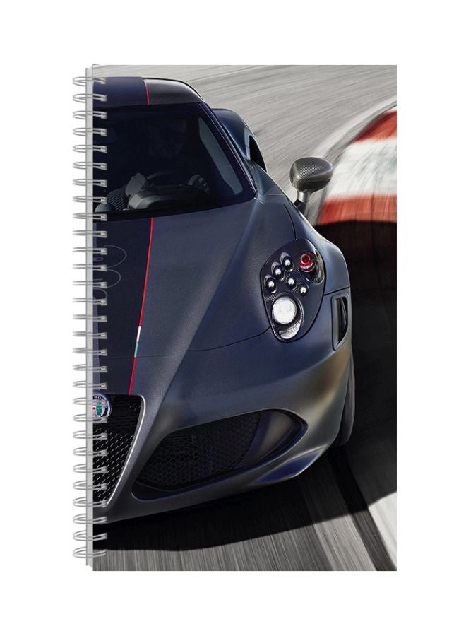 A4 Printed Spiral Bound Notebook Blue/Grey/Black