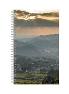 A4 Spiral Bound Printed Notebook Grey/Brown/Green