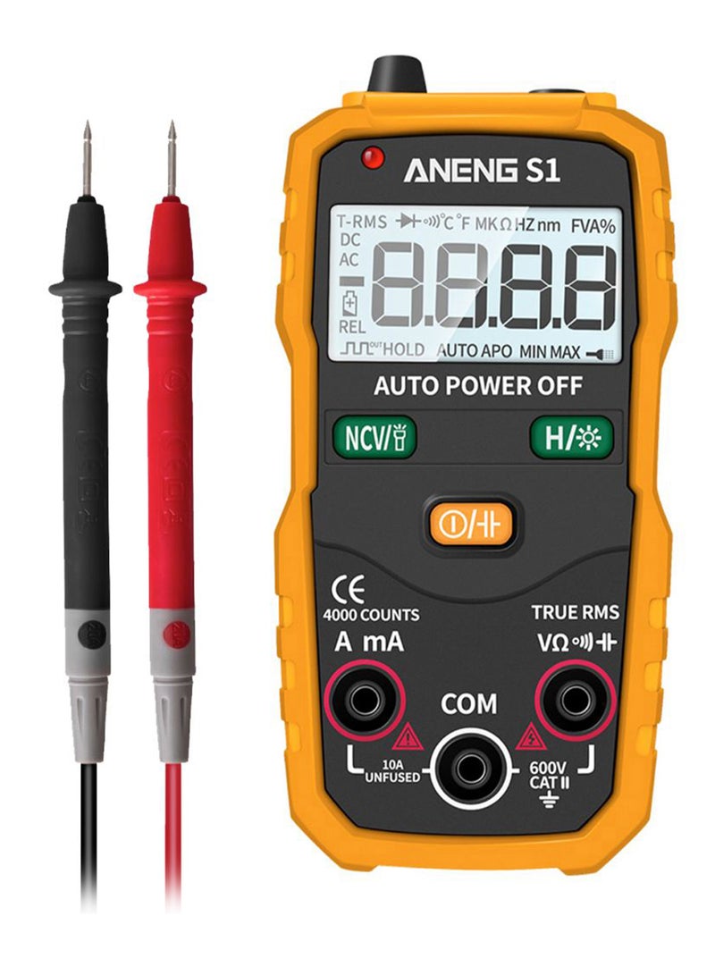 ANENG Mini Portable Digital Multimeter With Probe Yellow/Red/Black - Image 1