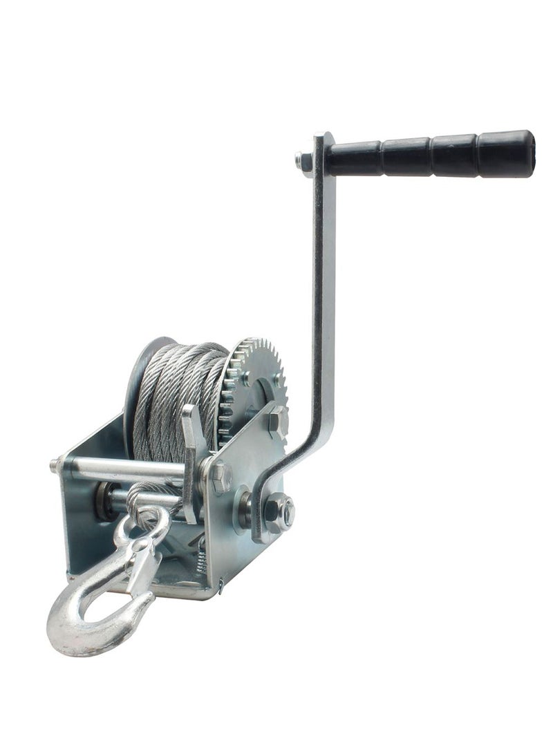Gear Crank ATV Boat Trailer Hand Winch Silver - Image 1