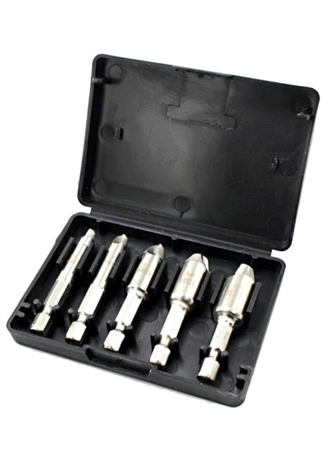 5-Piece Screw Extractor Broken Bolt Set With Box Silver/Black