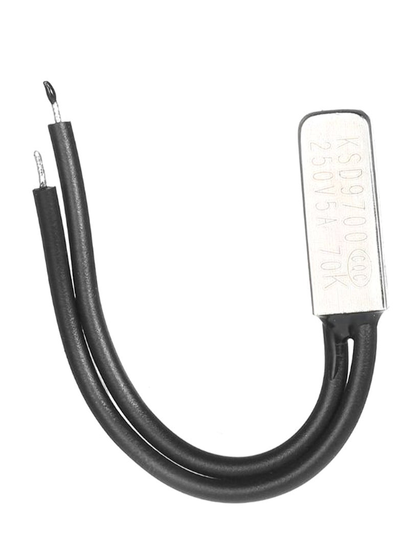 طقم مفاتيح حماية حرارية مفتوحة تقوم بوصل التيار الكهربائي عند انخفاض درجة الحرارة عن قيمة معيّنة - مكون من 5 قطع. أسود/فضي - Image 1