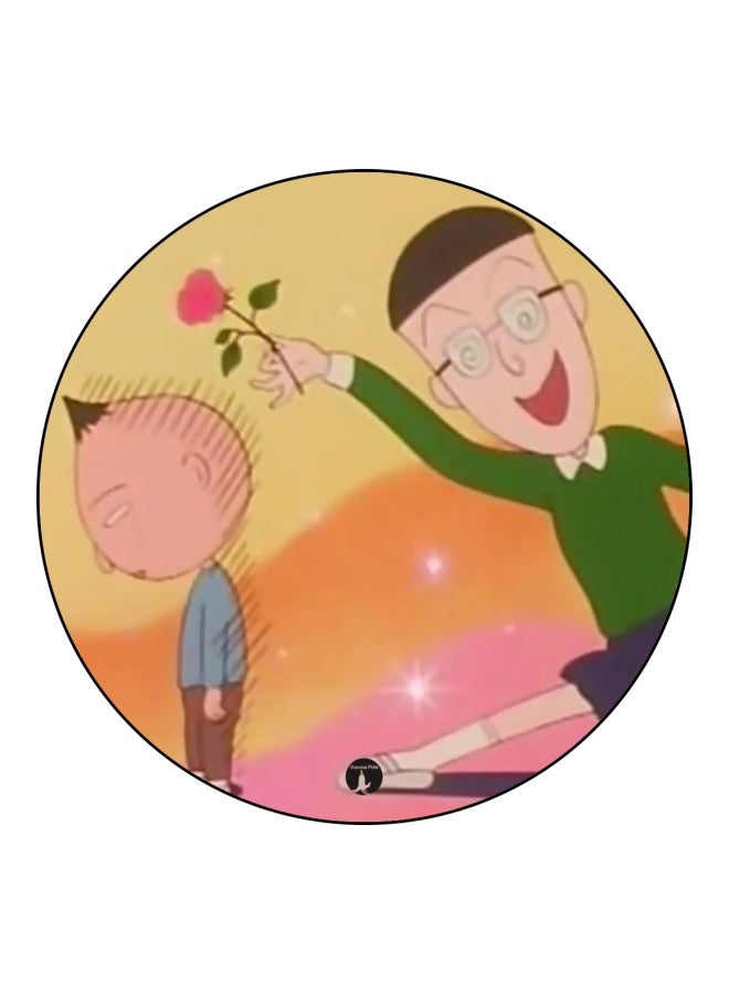 BP Anime Chibi Maruko Chan Theme Printed Badge Yellow/Green/Orange - Image 1