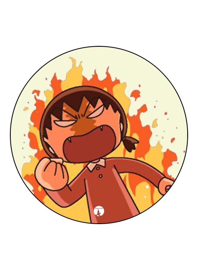 BP Anime Chibi Maruko Chan Theme Printed Badge Yellow/Orange/Brown - Image 1