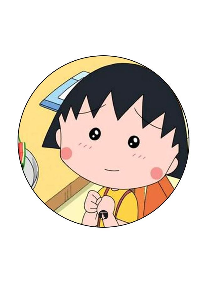 BP Anime Chibi Maruko Chan Theme Printed Badge Yellow/Black/Pink - Image 1