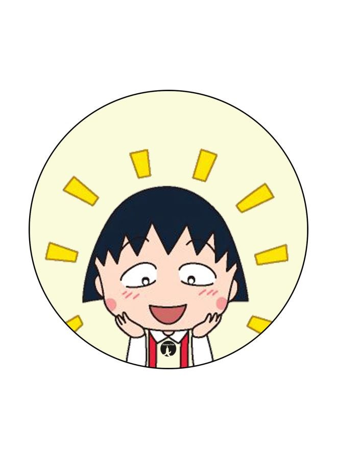 بي بي شارة بطبعة مستوحاة من فيلم الرسوم المتحركة 'Chibi Maruko Chan' أسود/ وردي/ أبيض - Image 1