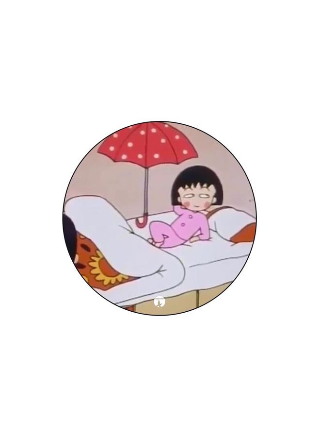 بي بي شارة بطبعة مستوحاة من فيلم الرسوم المتحركة 'Chibi Maruko Chan' وردي/ أحمر/ أبيض - Image 1