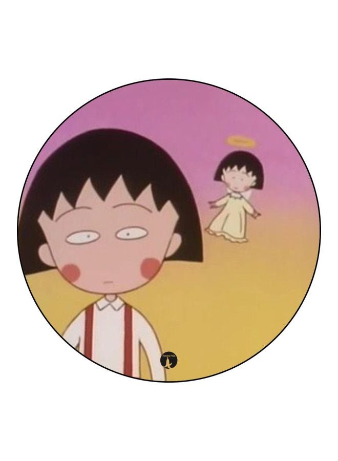 BP Anime Chibi Maruko Chan Theme Printed Badge Pink/Black/Yellow - Image 1