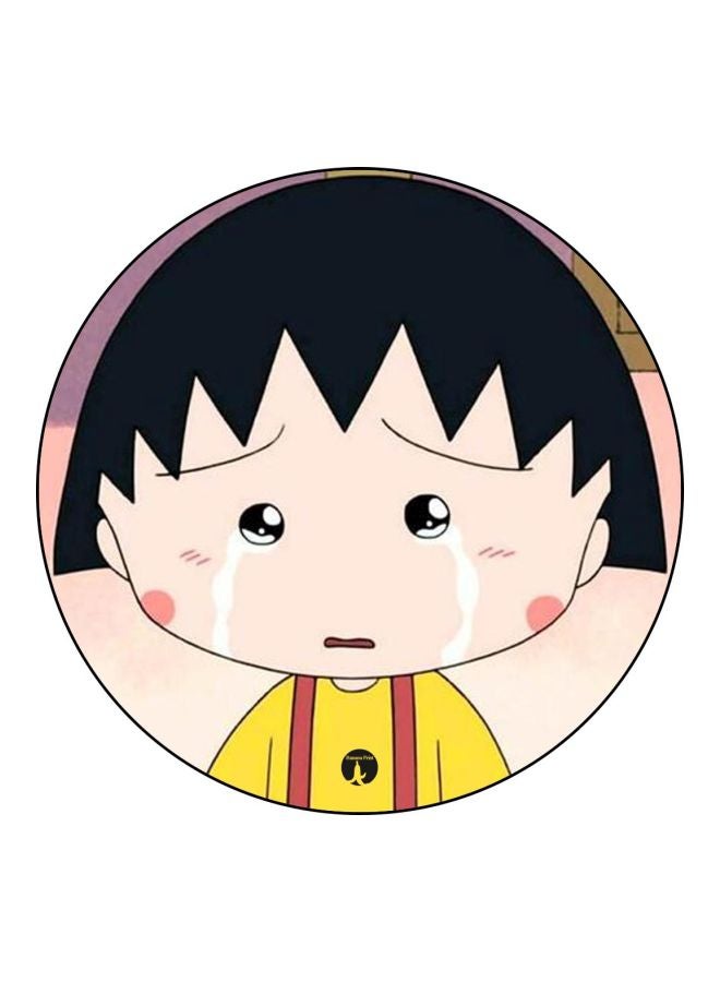 BP Anime Chibi Maruko Chan Theme Printed Badge Black/Yellow/Pink - Image 1