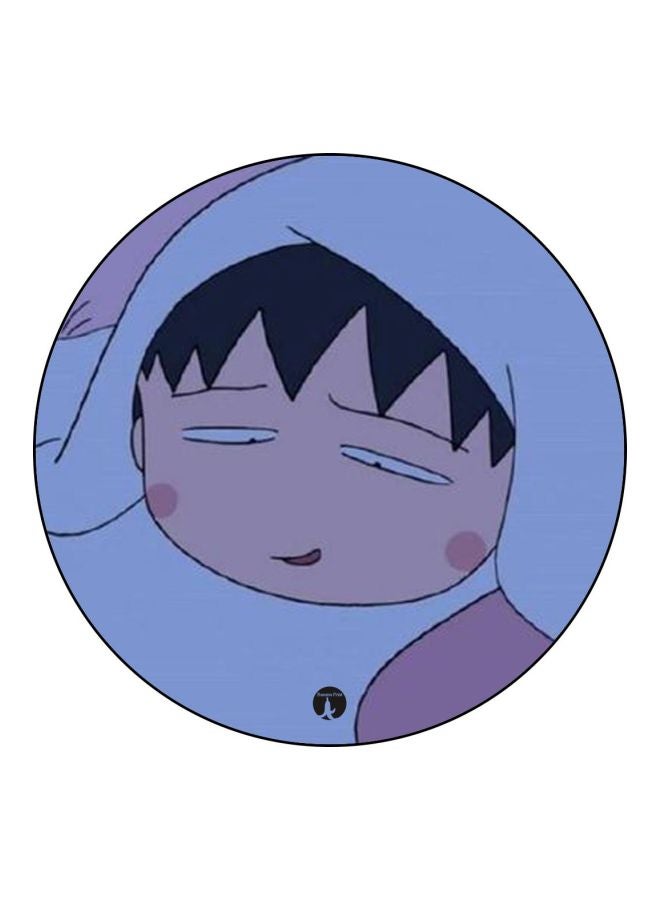 BP Anime Chibi Maruko Chan Theme Printed Badge Blue/Pink/Black - Image 1