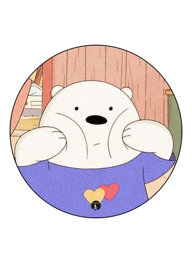 BP We Bare Bears Printed Badge White/Purple/Brown - Image 1
