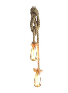 Generic Double Head Vintage Rope Hanging Light Brown/Yellow Brown/Yellow 100cm  - Image 1