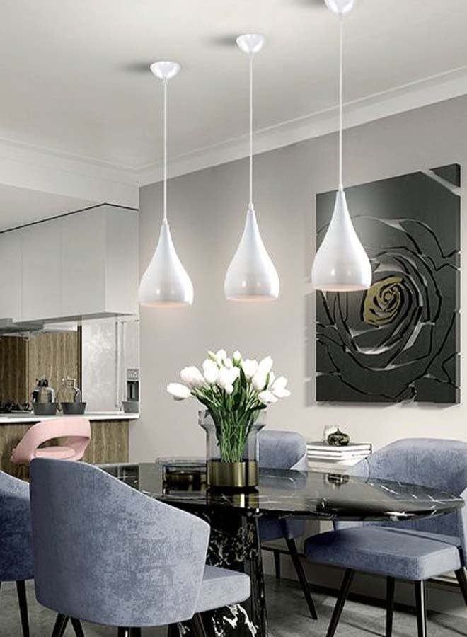 Modern Design Pendant Light White/Silver  - Image 2
