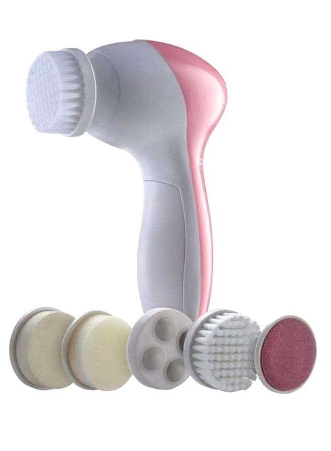 Generic 5-In-1 Facial Massage Electric Exfoliator Kit Pink/White