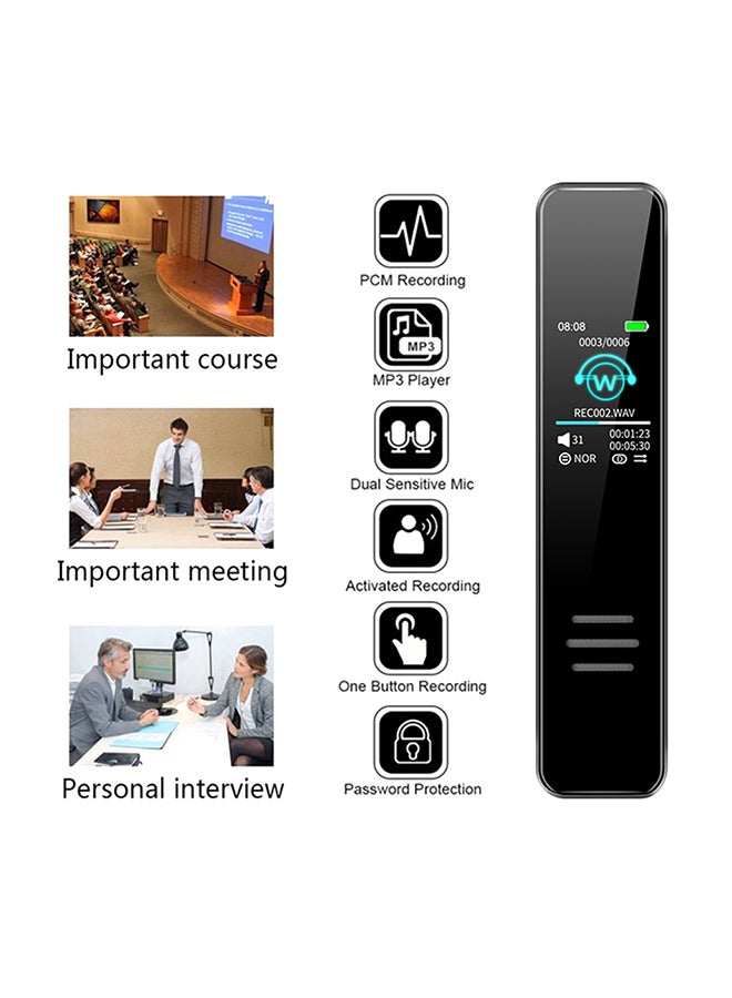 8GB HD Portable MP3 Music Player Digital Voice Recorder H0589-1 Black  - Image 2