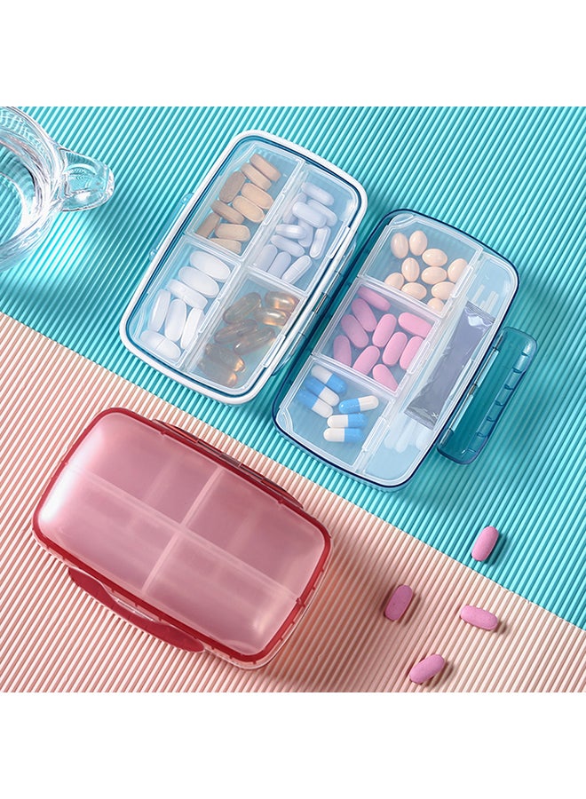 Small And Large Compartments Mini Portable Pill Organizer Blue 14.60x4.50x10cm - Image 2