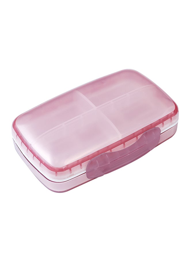 Small And Large Compartments Mini Portable Pill Organizer Pink 14.60x4.50x10cm - Image 1