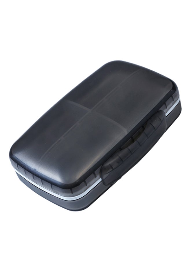 Small And Large Compartments Mini Portable Pill Organizer Black 14.60x4.50x10centimeter - Image 2