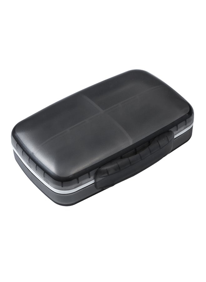 Small And Large Compartments Mini Portable Pill Organizer Black 14.60x4.50x10centimeter - Image 1