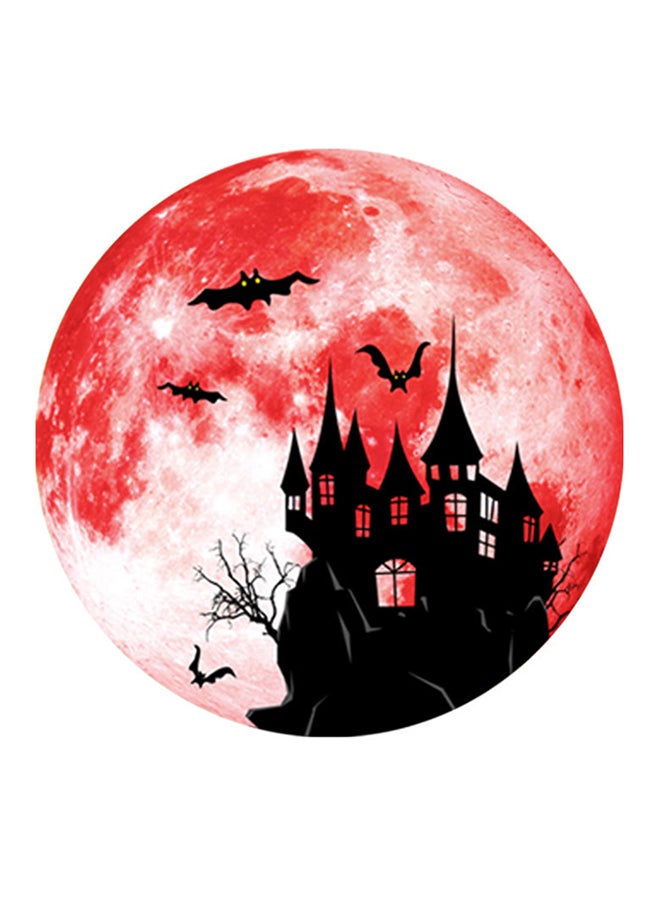 Sharpdo Creative Luminous Moon Wall Sticker Red/White/Black 15 x 15cm