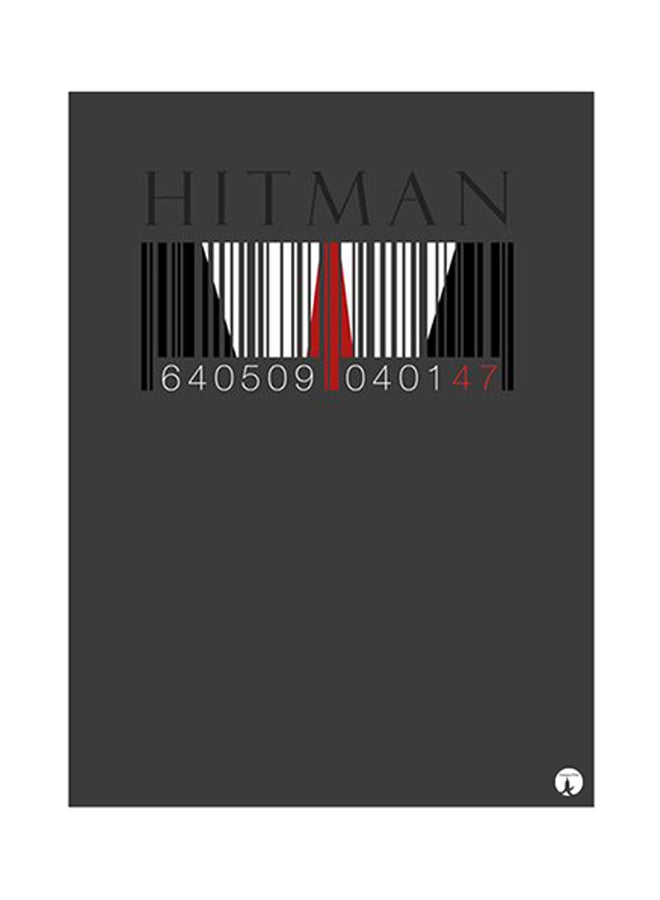 BP Video Game Hitman Metal Plate Poster Grey 15 x 20cm 