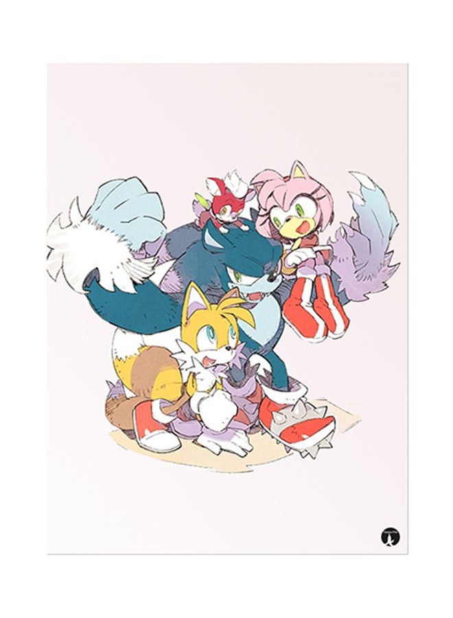 Video Game Sonic Metal Plate Poster Multicolour