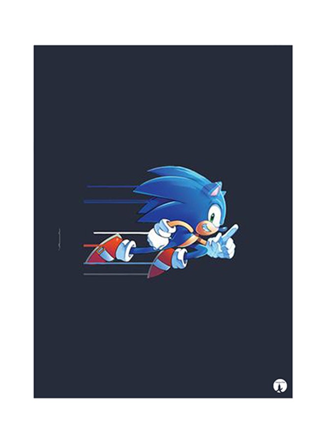 بي بي ملصق معدني بطبعة من لعبة الفيديو Sonic متعدد الألوان 15 x 20سم