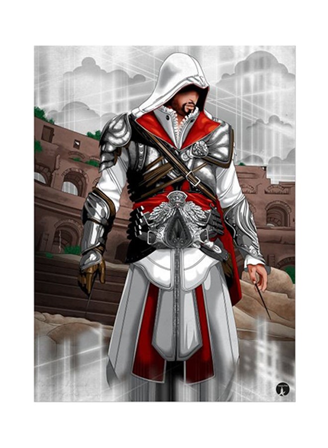 ملصق معدني بطبعة من لعبة الفيديو Assassin's Creed متعدد الألوان 15 x 20سم