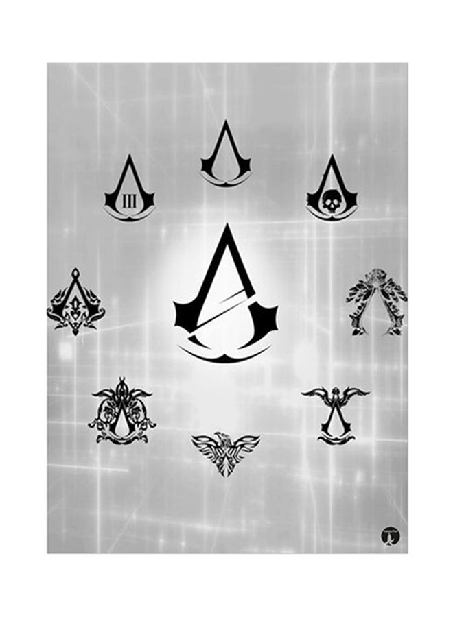 BP Video Game Assassin's Creed Metal Plate Poster Grey/Black 15 x 20cm