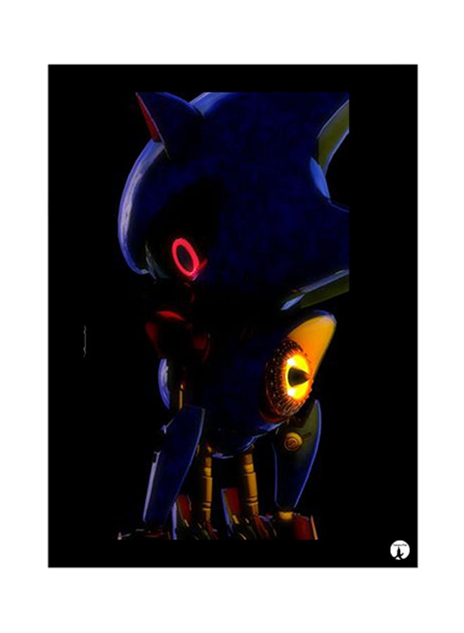 ملصق معدني بطبعة من لعبة الفيديو Sonic متعدد الألوان 15 x 20سم