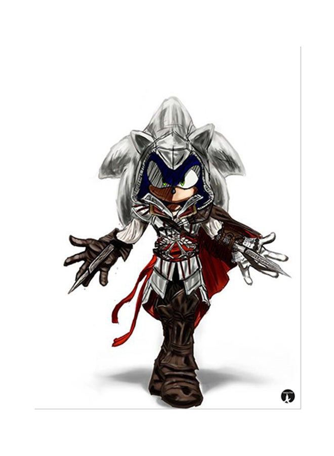 Video Game Sonic Metal Plate Poster Multicolour 15 x 20cm