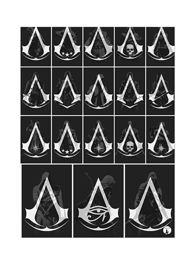 BP Video Game Assassin's Creed Metal Plate Poster Grey/Black 15 x 20cm