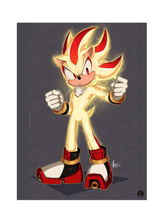 Video Game Sonic Metal Plate Poster Multicolour 15 x 20cm