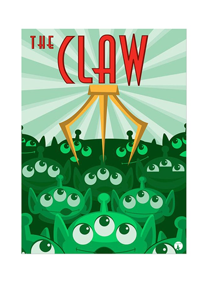 بي بي ملصق من المعدن بطبعة من فيلم "The Claw" أخضر 15 x 20سم 