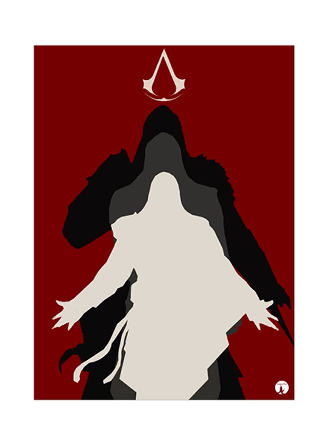 ملصق معدني بطبعة من لعبة الفيديو Assassin's Creed متعدد الألوان 15 x 20سم
