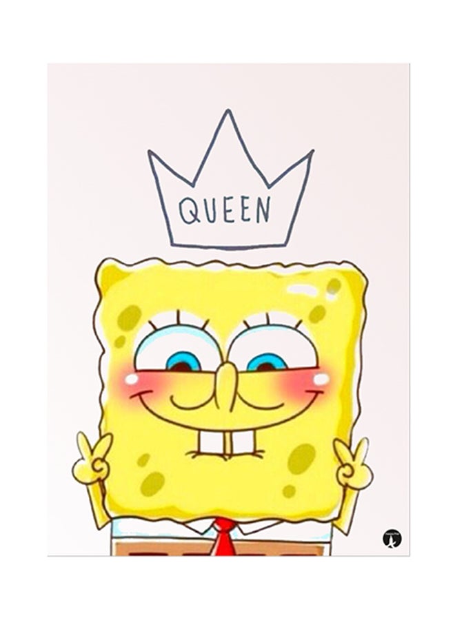 ملصق مصنوع من رقاقة معدنية بتصميم سبونج بوب متعدد الألوان 15 x 20سم