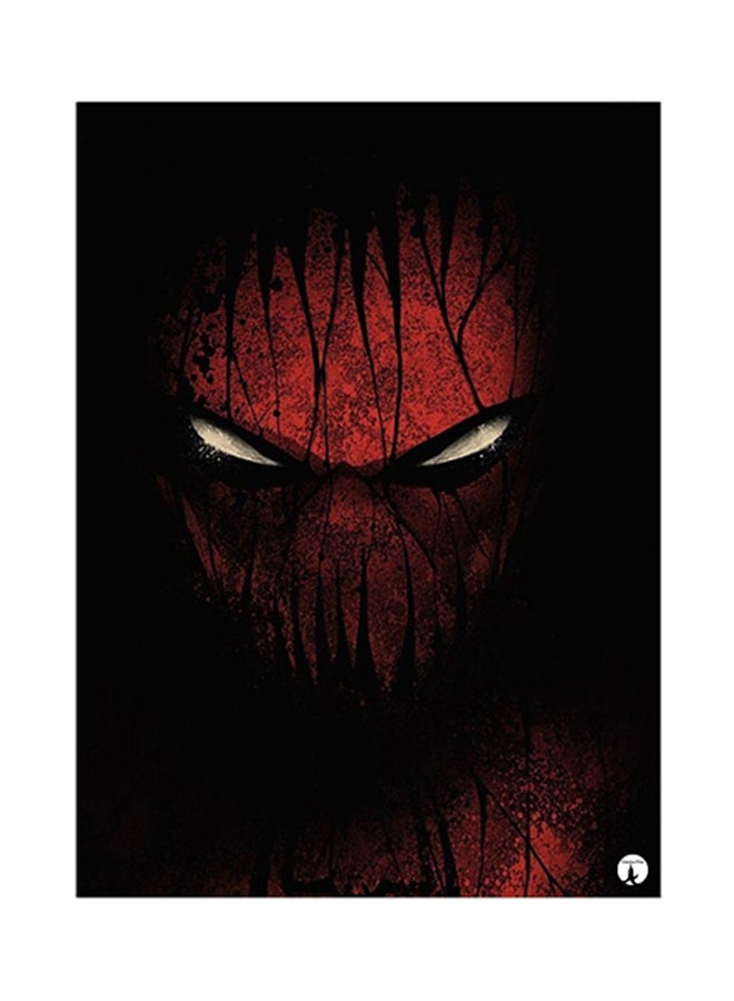 بي بي ملصق مصنوع من المعدن بتصميم بتصميم شخصية سبايدرمان أسود/أحمر 15 x 20سم