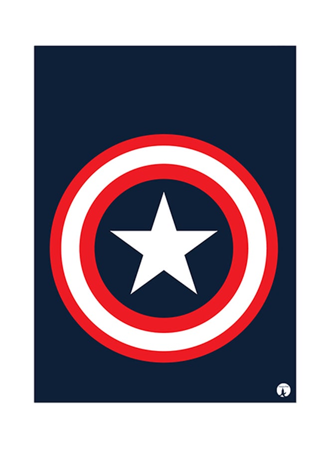 Captain America Metal Plate Poster Blue/White/Red 15 x 20cm