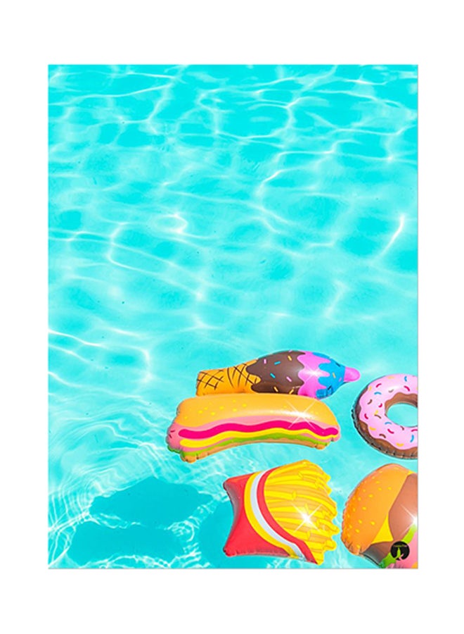 ملصق من صفيح معدني شكل حوض سباحة متعدد الألوان 15 x 20سم