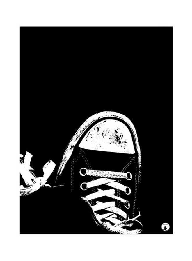 Shoe Metal Plate Poster White/Black 15 x 20cm
