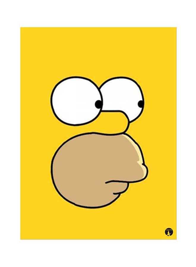 ملصق مصنوع من رقاقة معدنية بتصميم مستوحى من مسلسل "The Simpsons" أصفر/ أبيض/ بيج 15 x 20سم