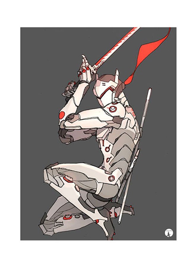 ملصق لوحات معدنية برسمة لعبة الفيديو Overwatch متعدد الألوان 15 x 20سم