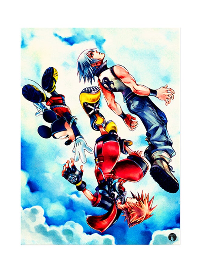 ملصق مصنوع من رقاقة معدنية بتصميم لعبة الفيديو "Kingdom Hearts" متعدد الألوان 15 x 20سم