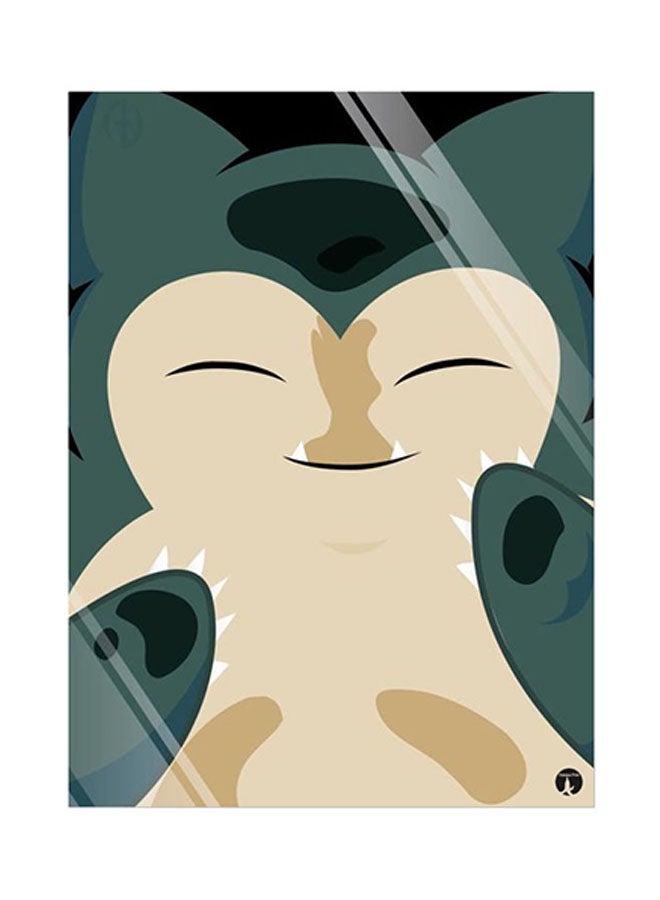 بي بي ملصق مصنوع من رقاقة معدنية بتصميم مستوحى من مسلسل "Pokemon" أخضر / بيج 15 x 20سم 