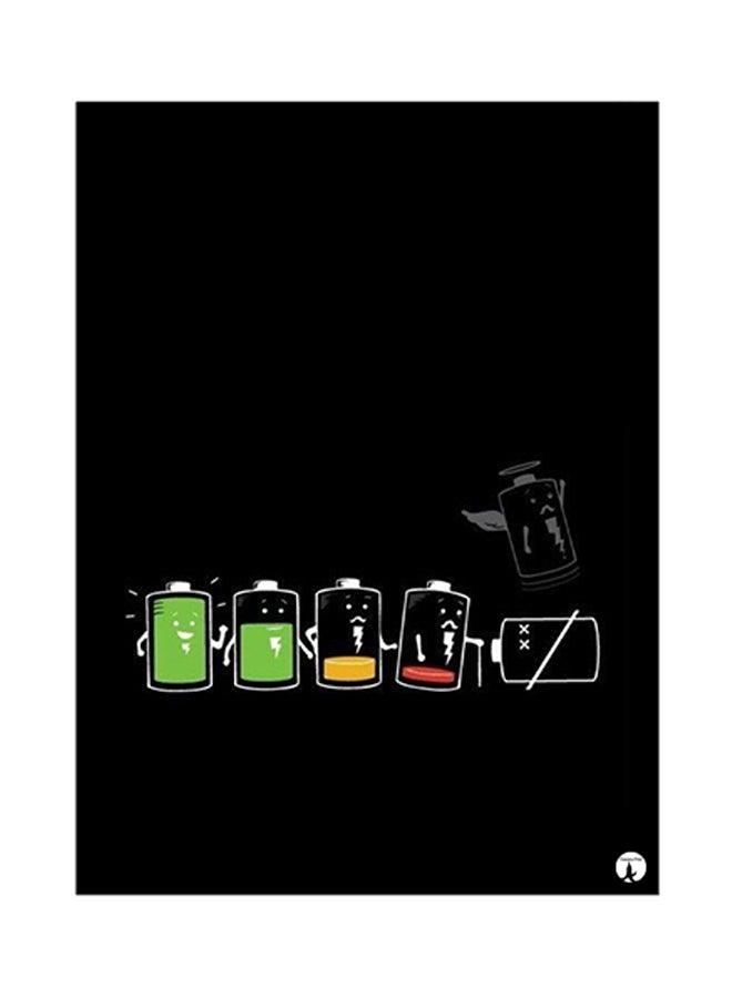 بي بي ملصق مصنوع من رقاقة معدنية بتصميم بطاريات أسود 15 x 20سم