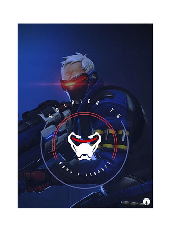 بي بي ملصق لوحات معدنية برسمة لعبة الفيديو Overwatch أزرق 15 x 20سم 