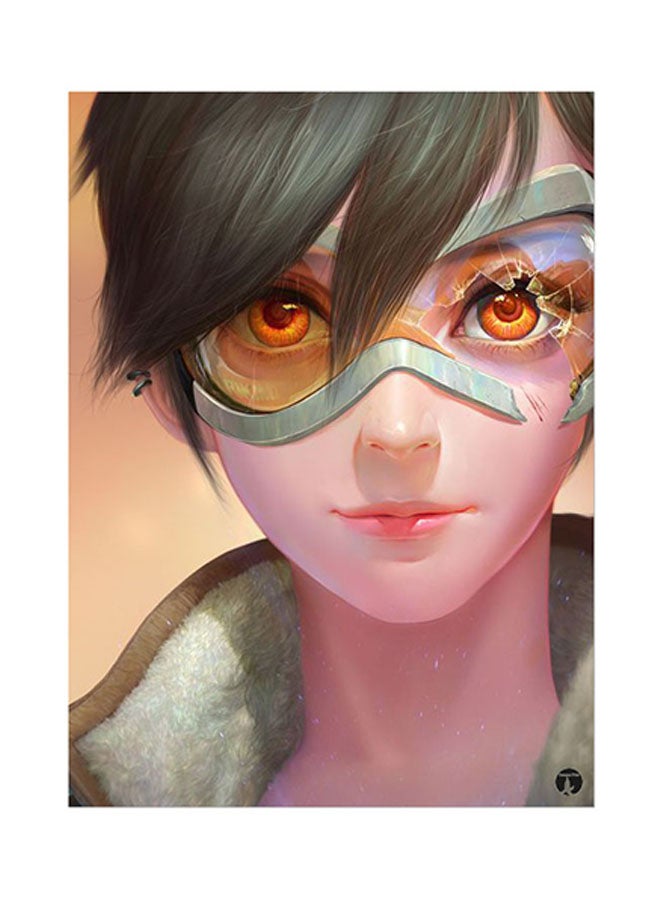 ملصق لوحات معدنية برسمة لعبة الفيديو Overwatch متعدد الألوان 15 x 20سم