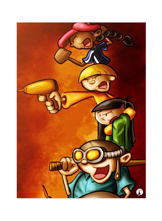 بي بي ملصق مصنوع من رقاقة معدنية بتصميم مسلسل "Kids Next Door" متعدد الألوان 15 x 20سم