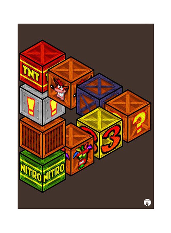 BP Video Game Crash Metal Plate Poster Multicolour 15 x 20cm
